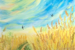 Kornfeld im Sonnenschein, 50x60, Acryl auf Leinwand, Vera Briggs