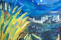 Kornfeld im Mondschein, 50x60, Acryl auf Leinwand, Vera Briggs