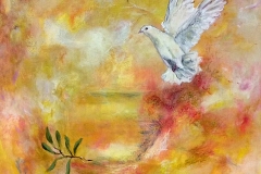 Der Olivenzweig, 60x60, Acryl auf Leinwand, Vera Briggs